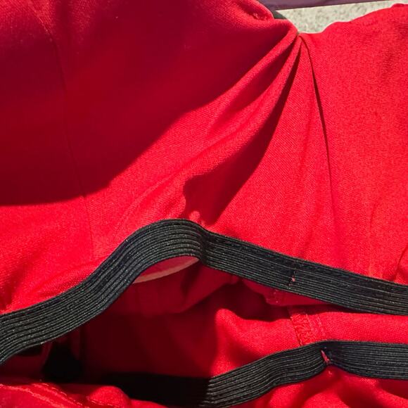 Y2K City Triangles Red Strapless Ruffle Mini Dress Sweetheart Neckline Size 11 - Picture 8 of 8